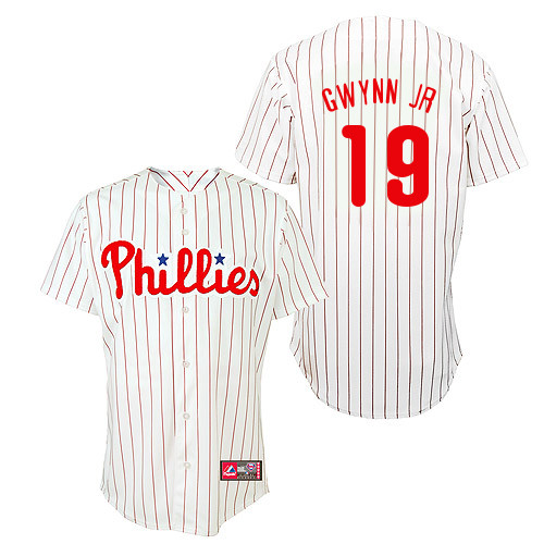 Tony Gwynn Jr #19 Youth Baseball Jersey-Philadelphia Phillies Authentic Home White Cool Base MLB Jersey